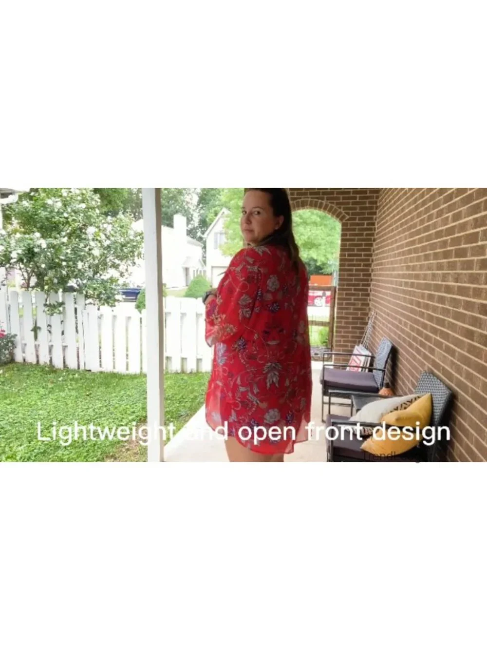 Chiffon Floral Kimono Cardigan Open Front Beach Cover Up